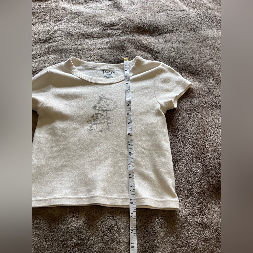 BRANDY MELVILLE John Galt Mushroom Baby Tee Women’s T-Shirt One Size EUC - Picture 5 of 5